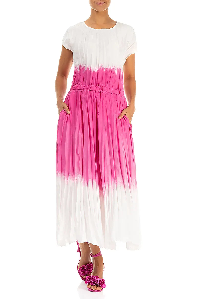 Fuchsia Ombré Pure Silk Dress 3