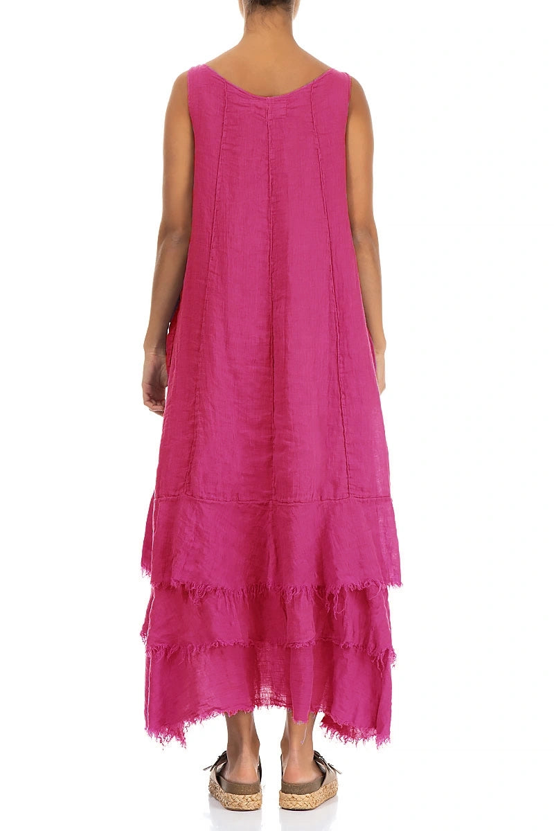 Maxi Fuchsia Gauze Linen Dress 2