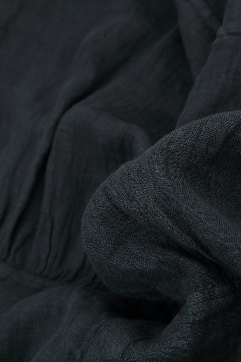 Maxi Graphite Gauze Linen Dress 5