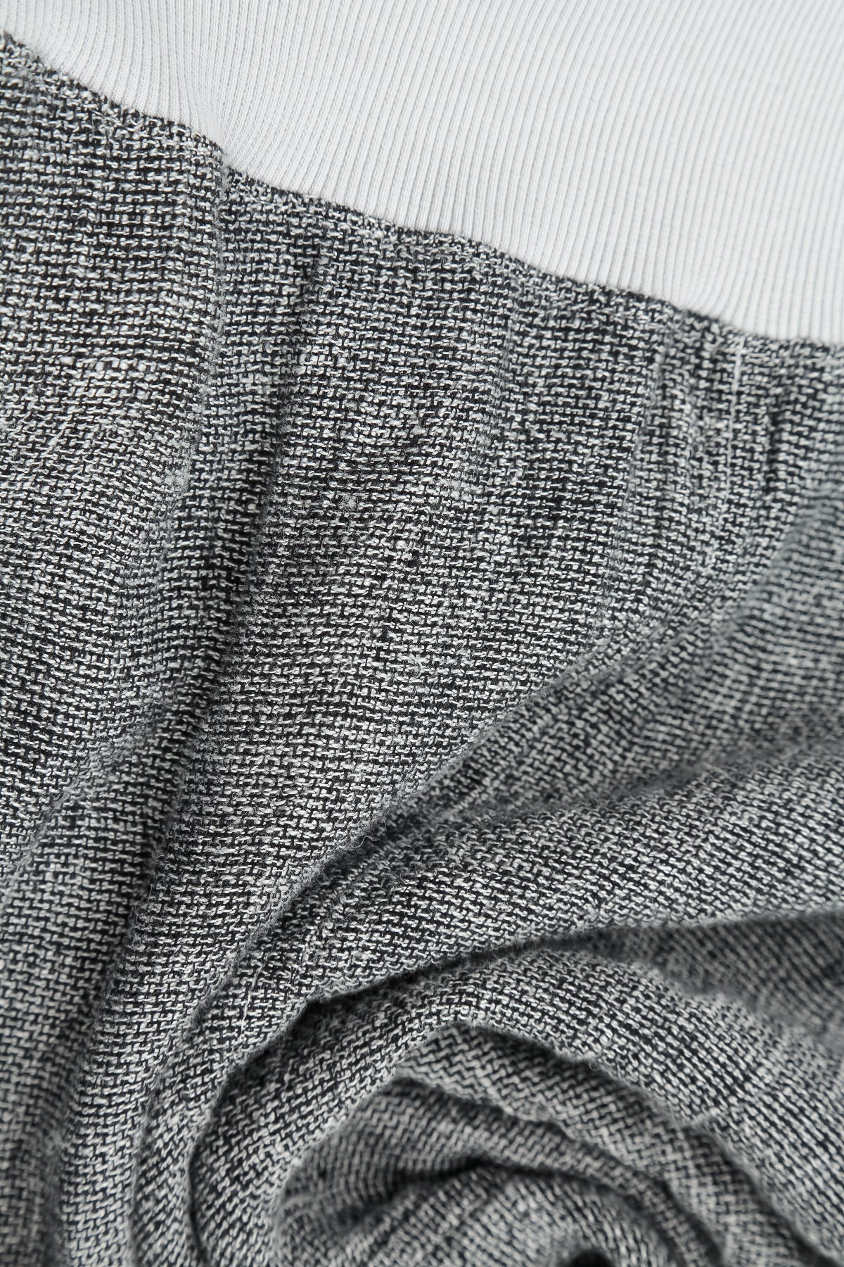 Midi Grey Mélange Linen Skirt