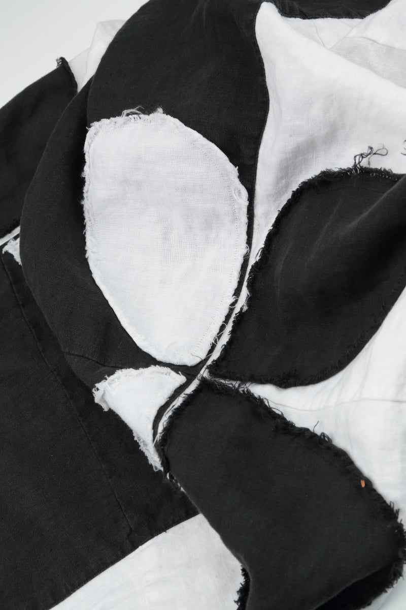 Monochrome Petal Linen Dress 7