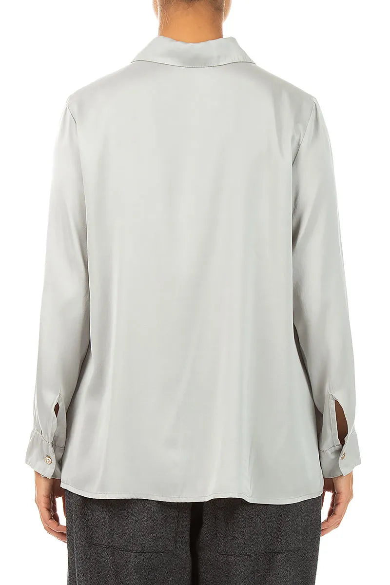 Olive Grey Silk Shirt 2