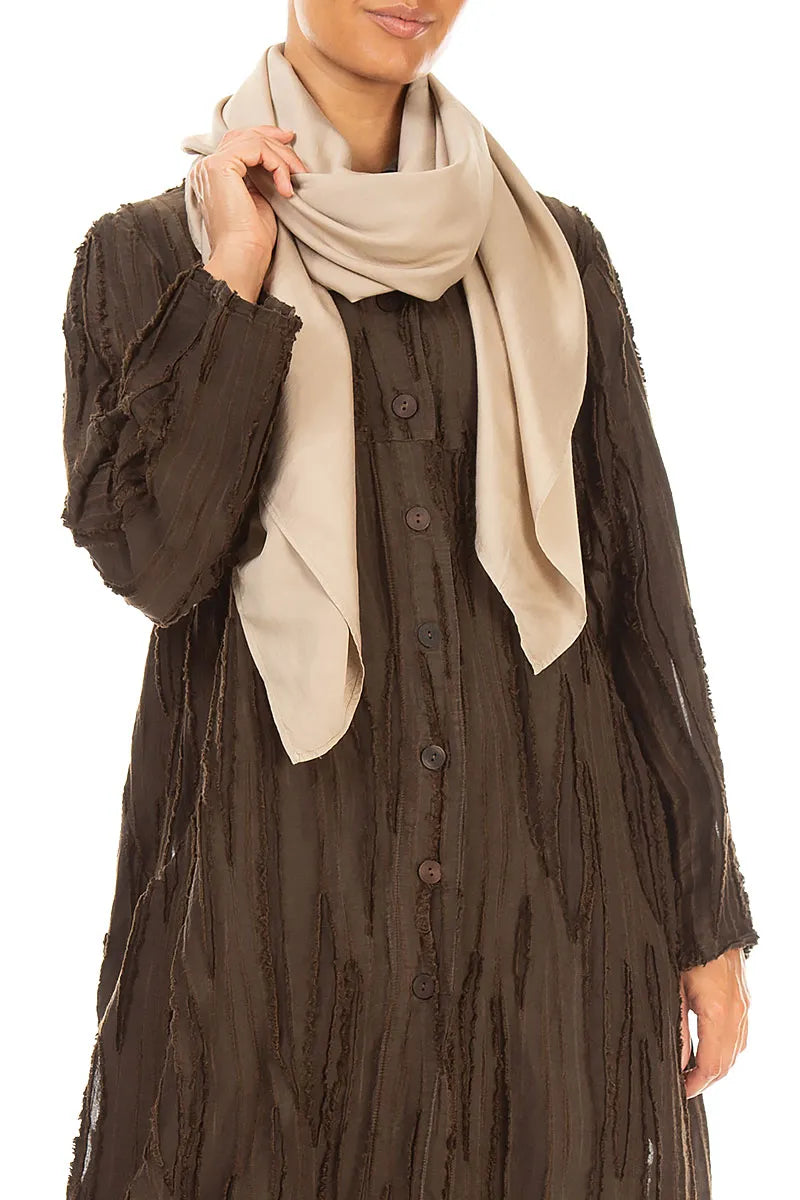 Olive Silk Bamboo Scarf 3