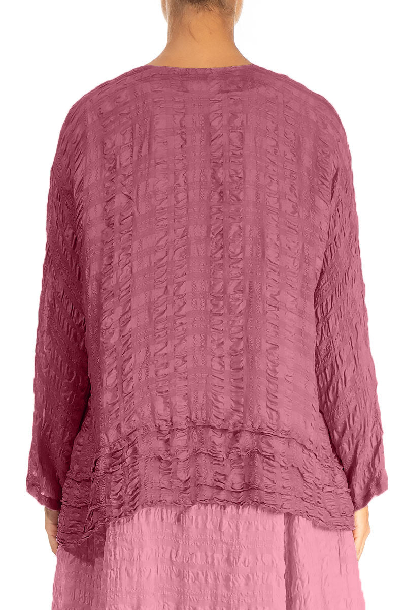 Open Antique Ruby Textured Silk Jacket 2