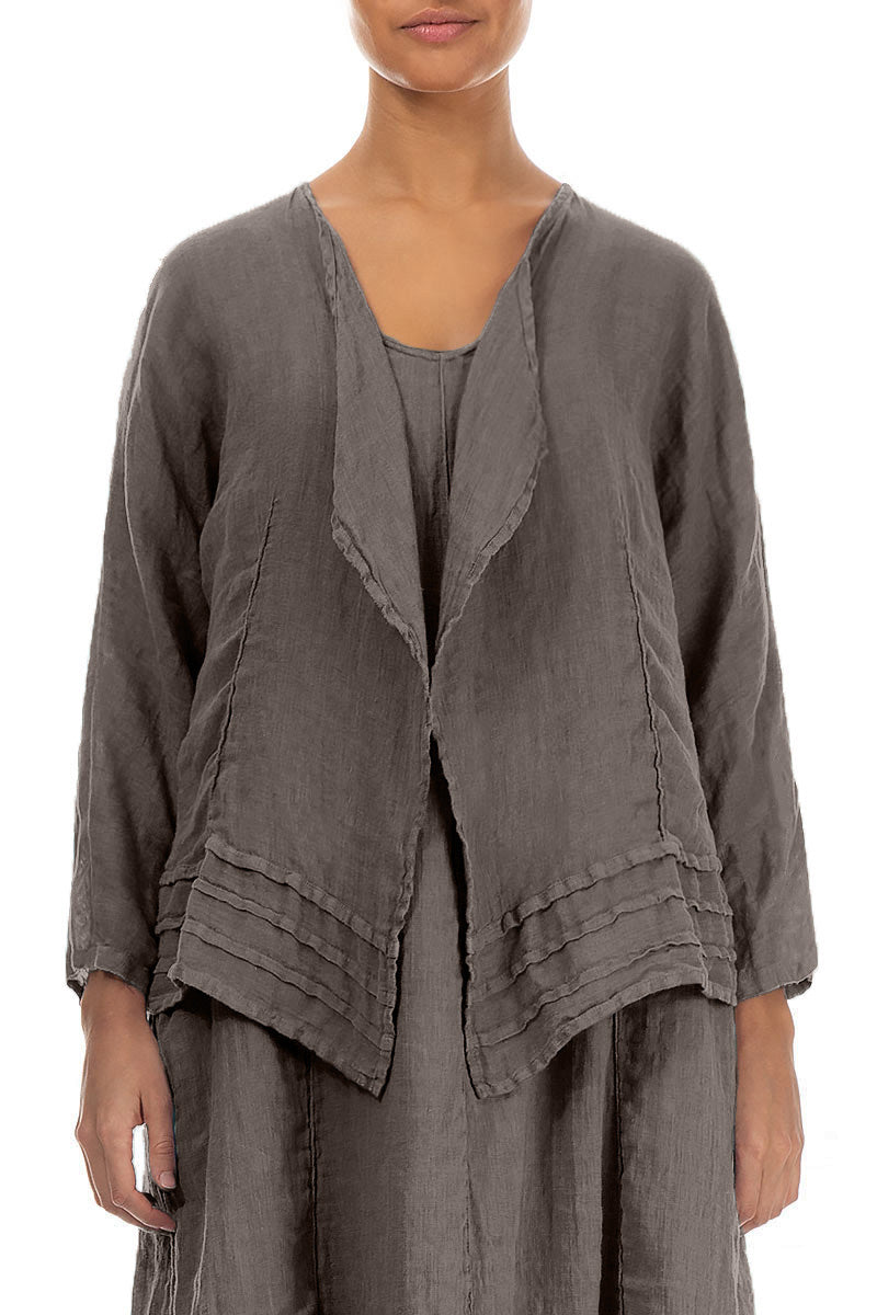 Open Truffle Gauze Linen Jacket 1