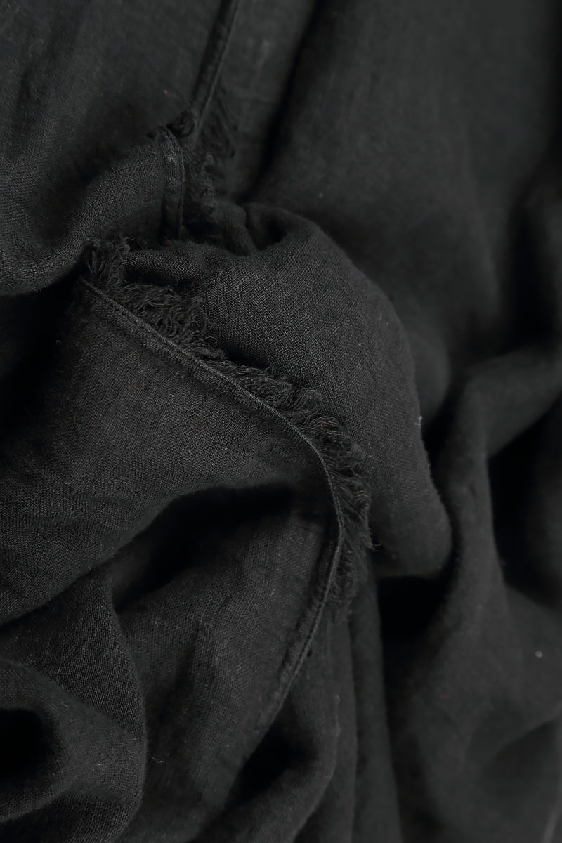 Oversized Raw Edge Black Gauze Linen Jacket 5