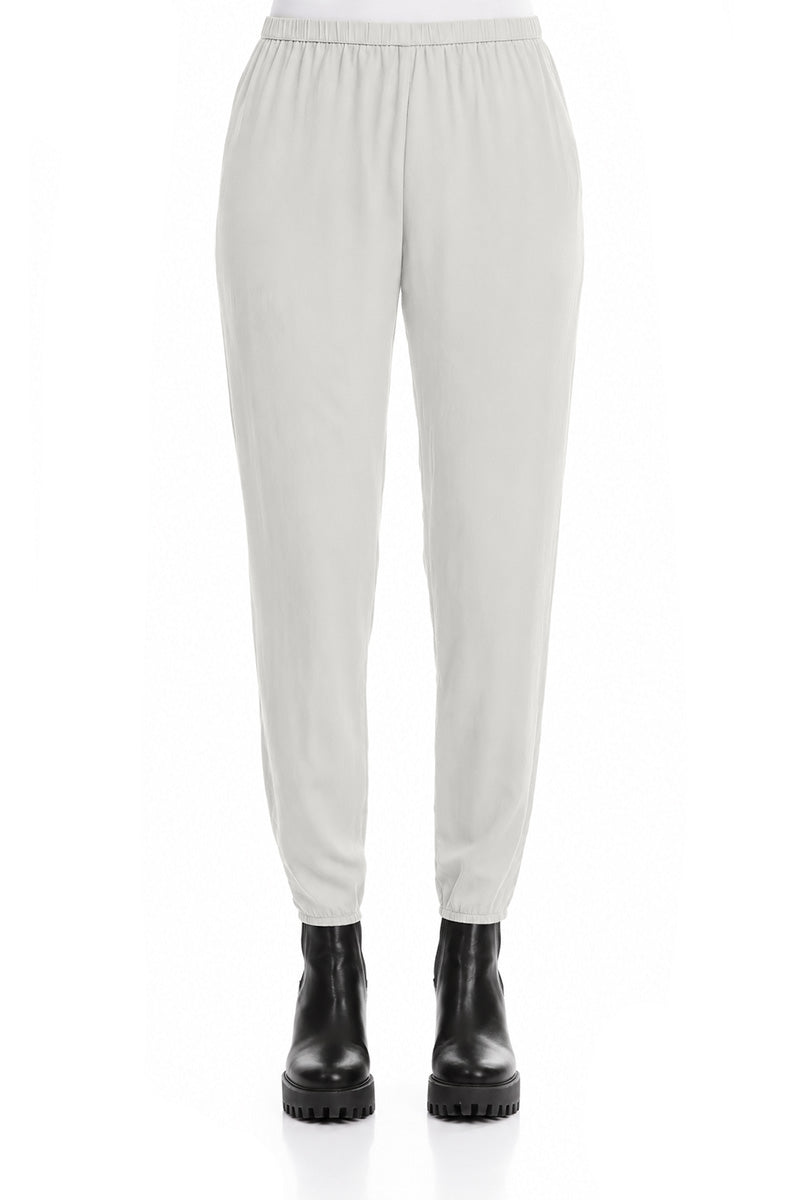 Pearl Grey Silk Leggings 1