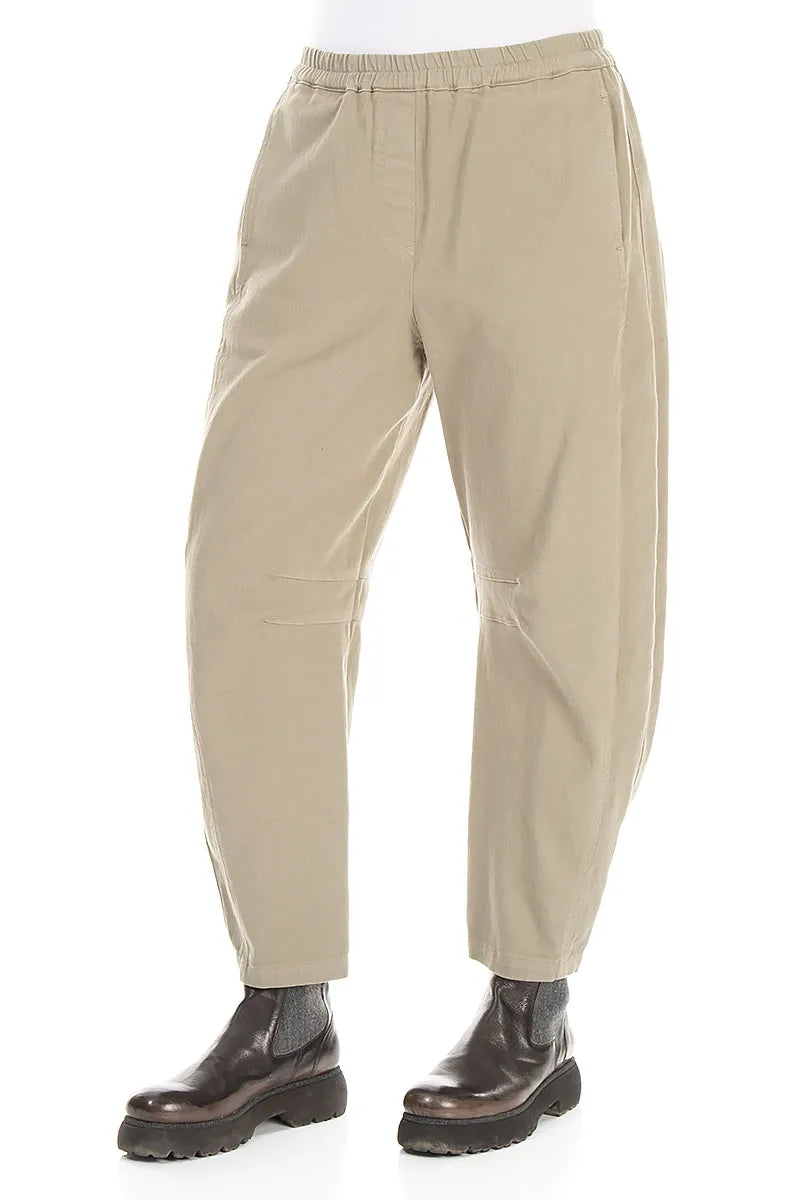 Relaxed Barrel Olive Grey Stretch Cotton Trousers 3