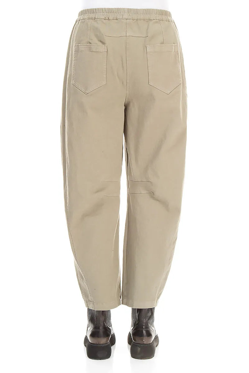 Relaxed Barrel Olive Grey Stretch Cotton Trousers 2