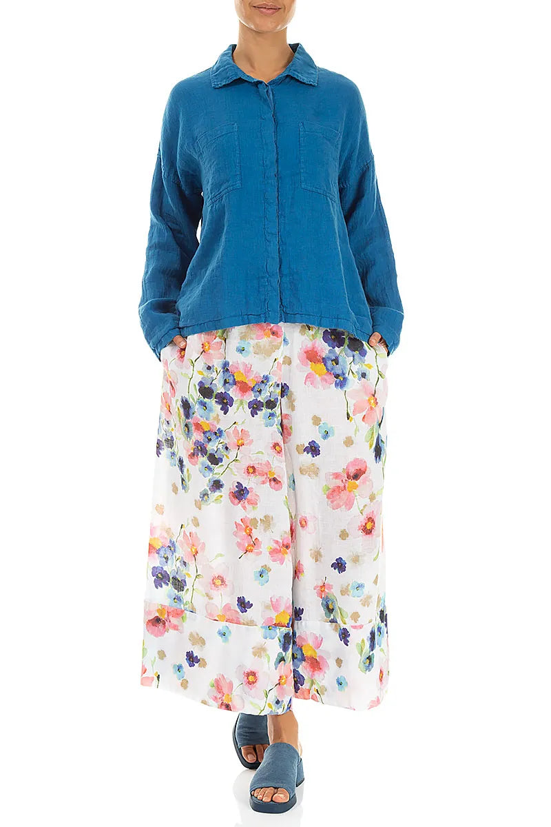 Relaxed Cobalt Gauze Linen Shirt 4