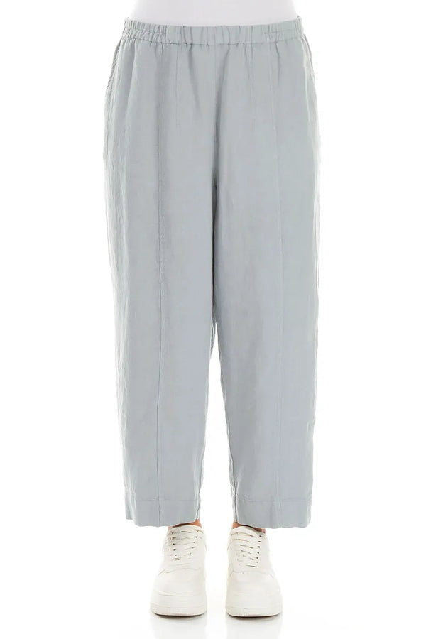 Relaxed Taper Silver Grey Linen Trousers 1