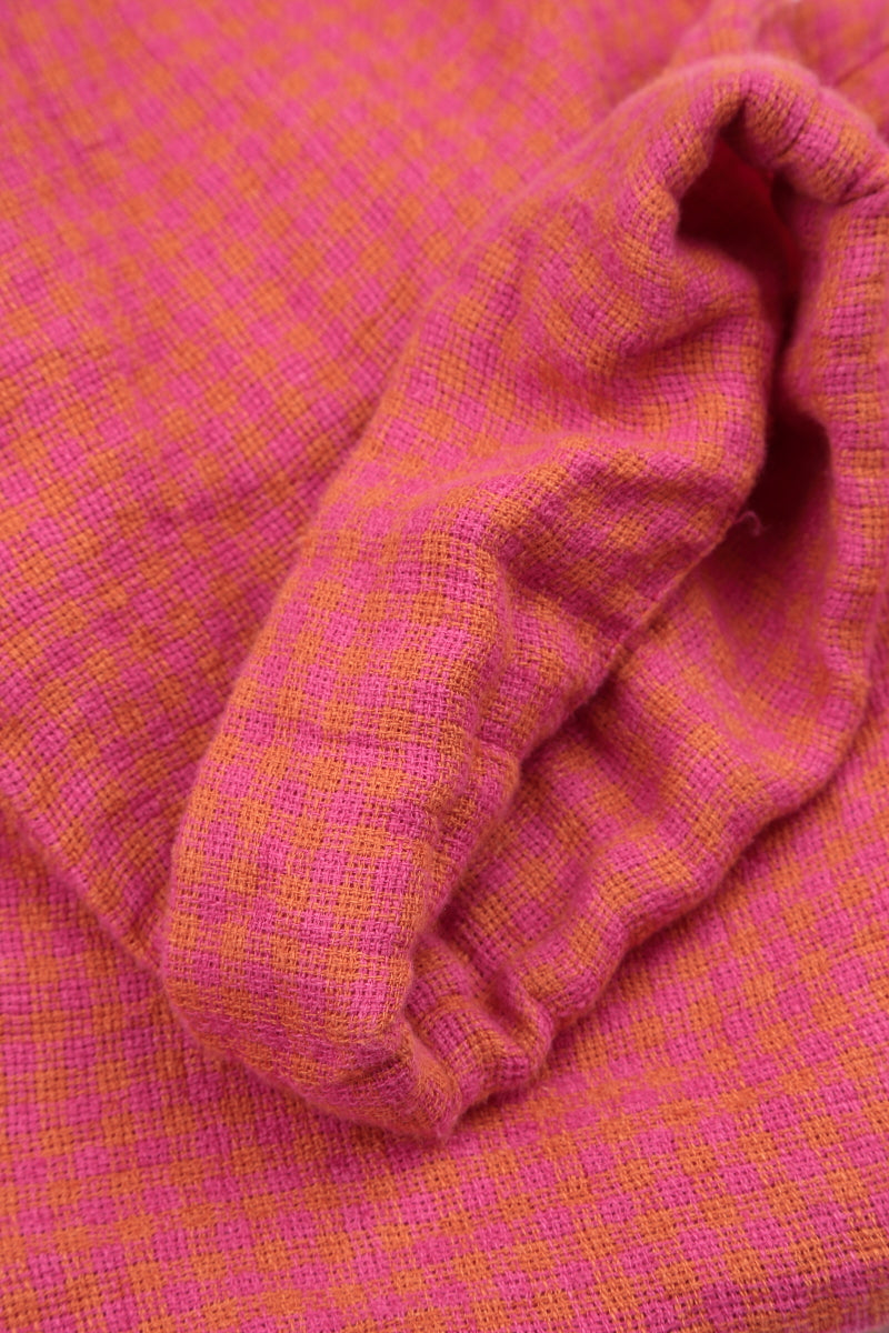 Roll Up Pink Orange Check Linen Trousers 6
