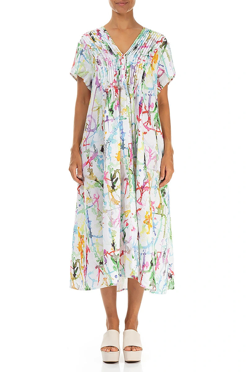 Romantic Colour Splash Linen Dress 2