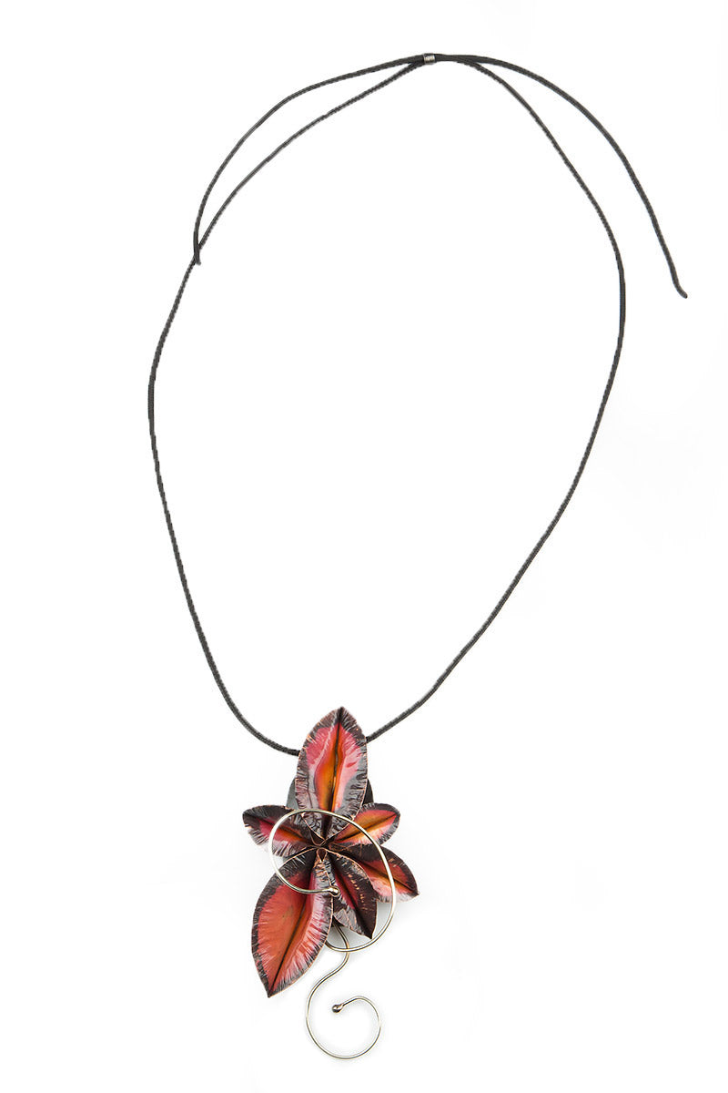 Ruby Foliage Metal Pendant 4