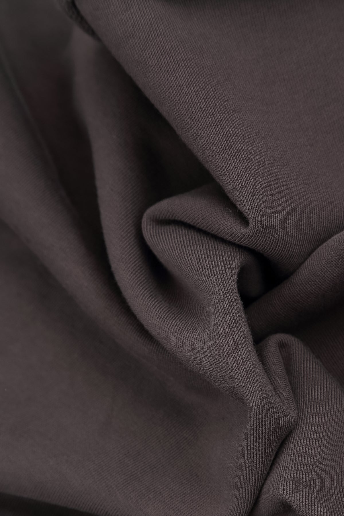 Gerafftes Kleid aus Anthrazit, French Terry und Baumwolle