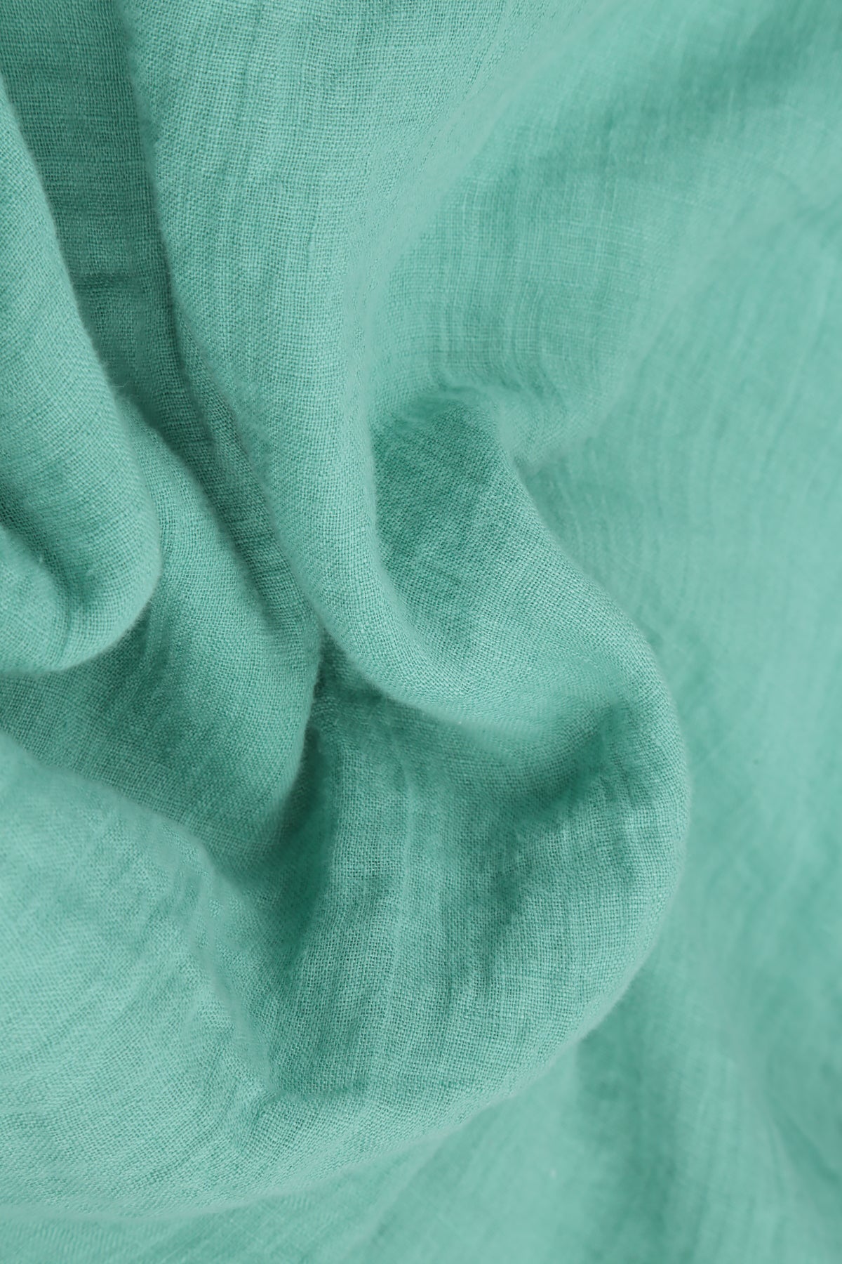 Ruffled Mint Gauze Linen Blouse 5