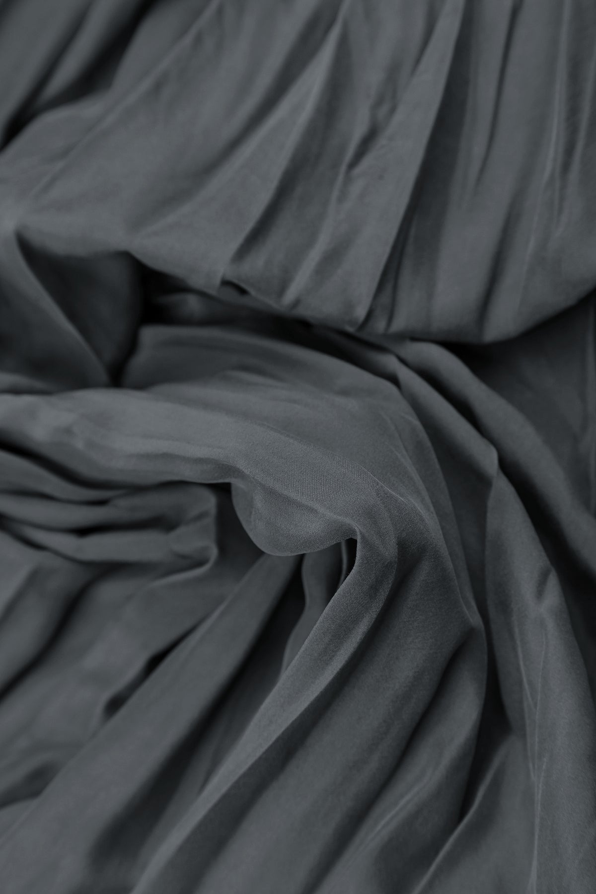 Romantic Graphite Crumpled Pure Silk Dress 5