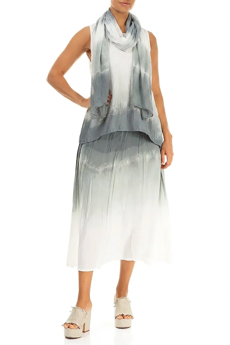 Sage Ombré Pure Silk Scarf 2