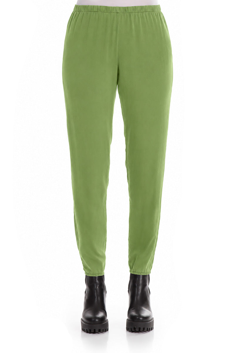 Shamrock Green Silk Leggings 1
