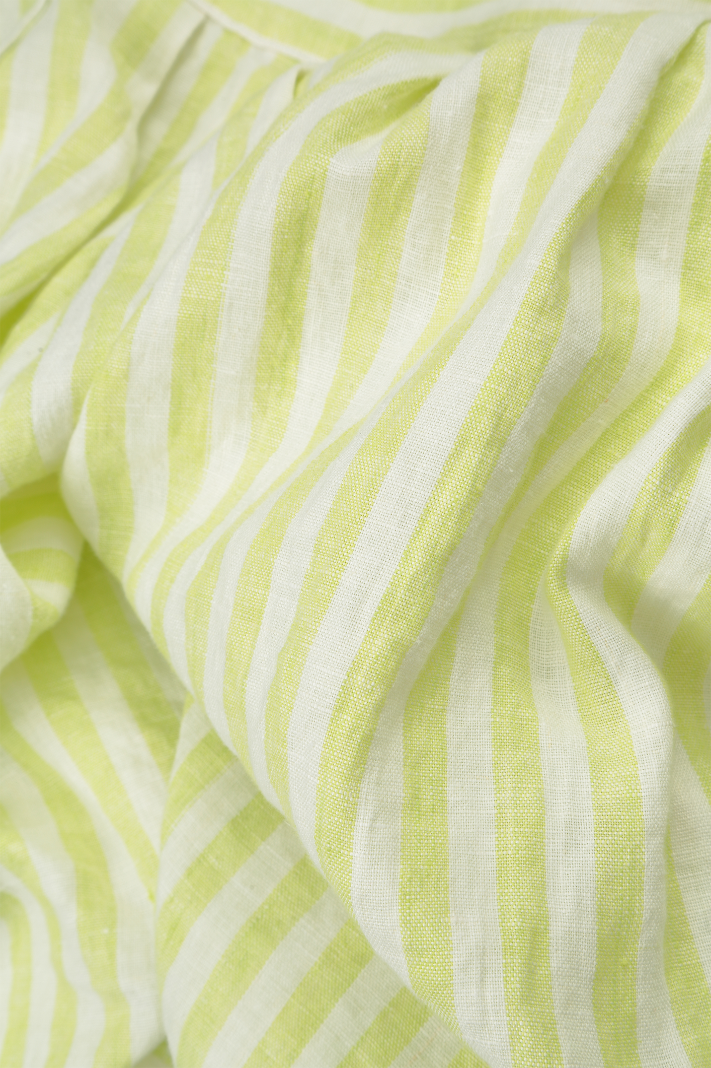 Shaped Lime Striped Linen Shirt 6