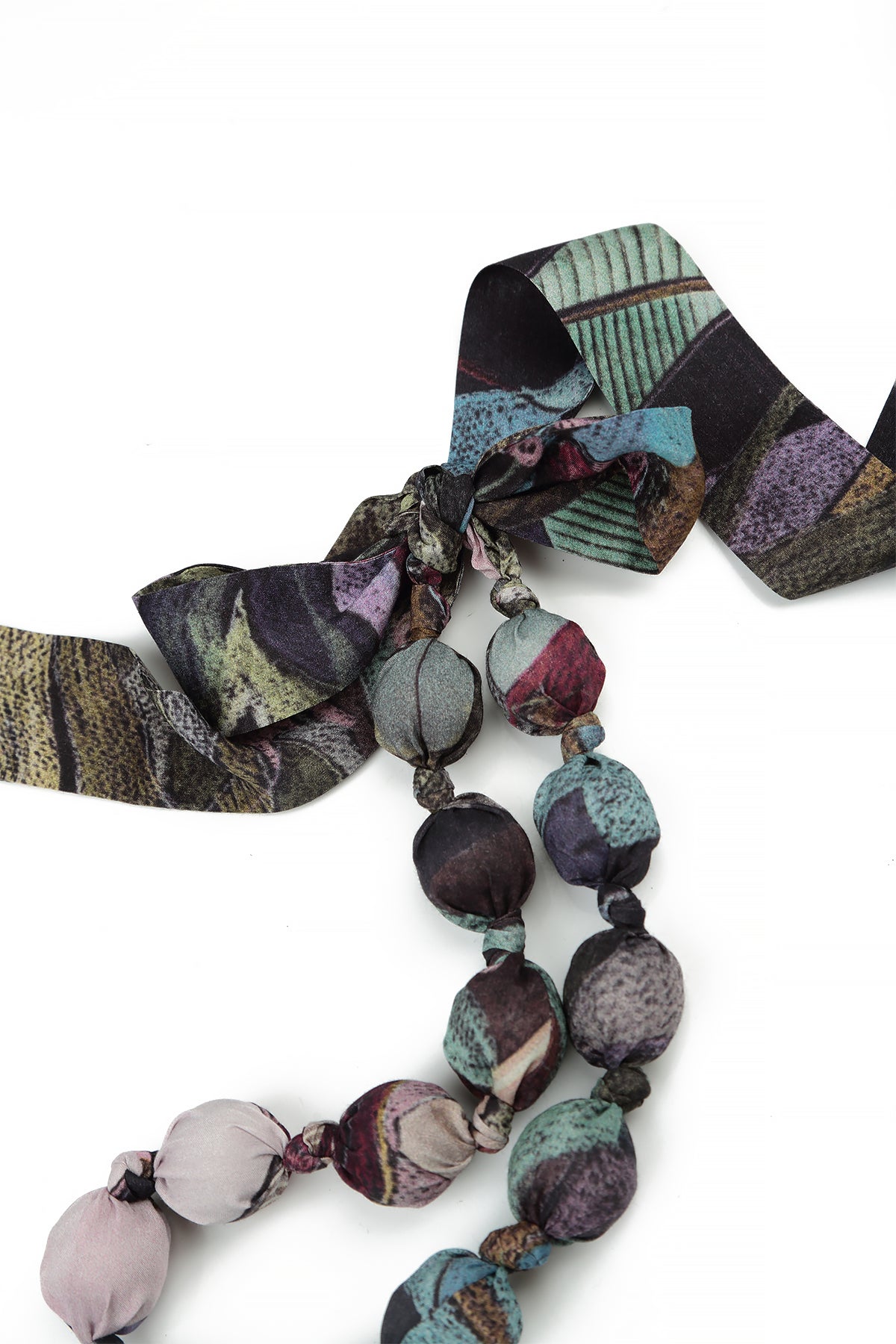 Short Art Mosaic Silk Bamboo Bead Necklace 5