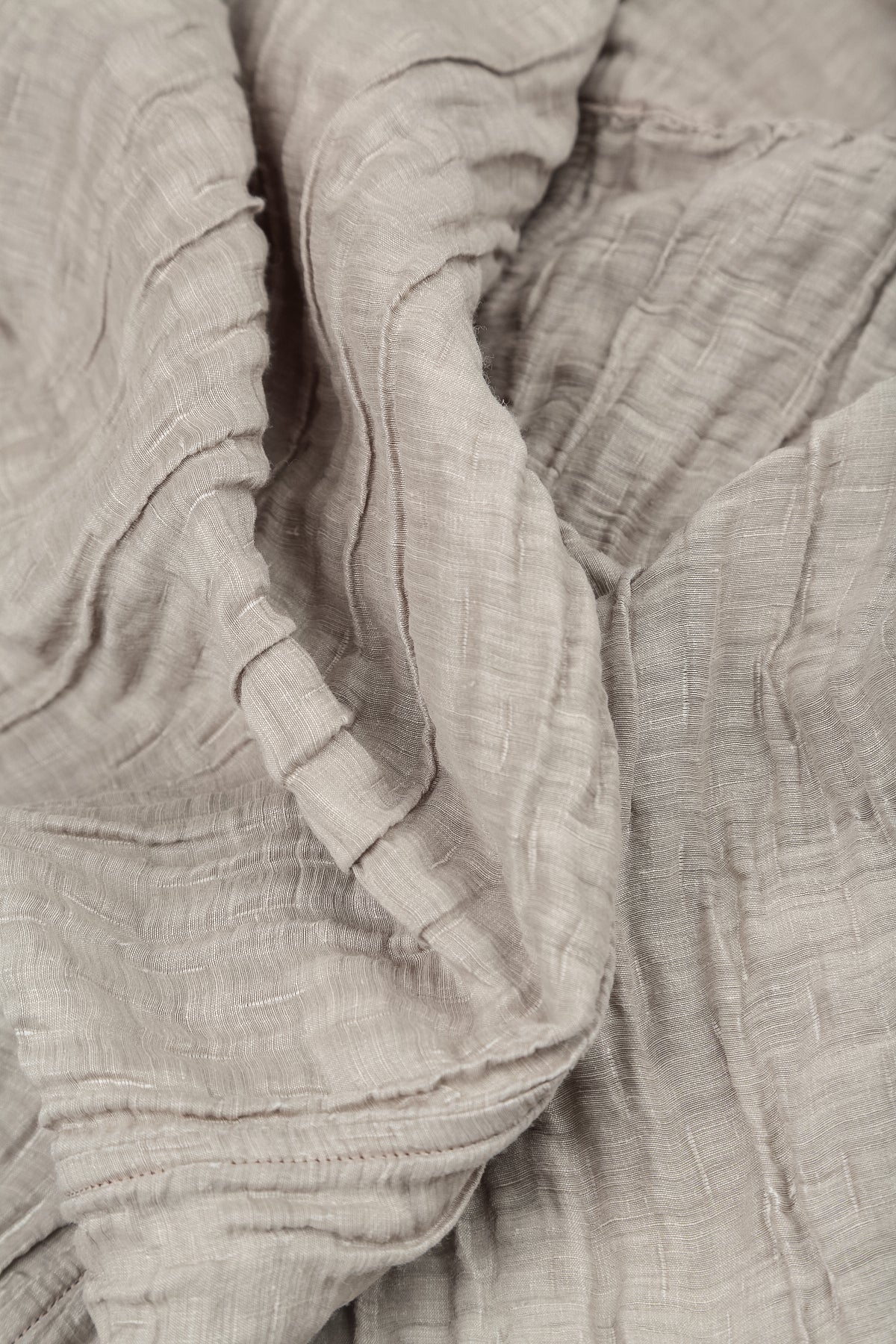 Short Crinkled Beige Silk Linen Jacket 6