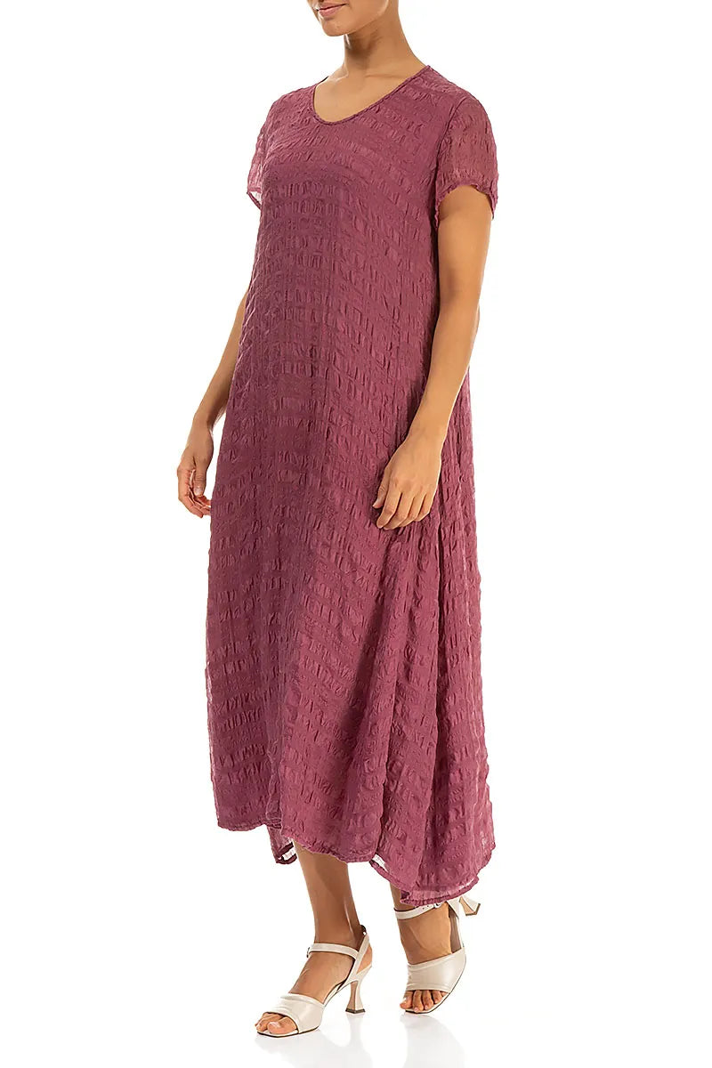 Short Sleeves Antique Ruby Light Silk Dress 3