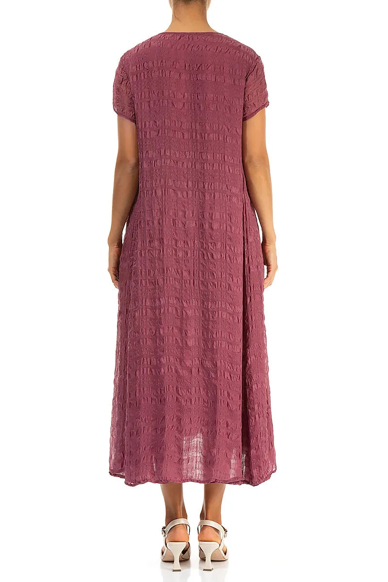 Short Sleeves Antique Ruby Light Silk Dress 2