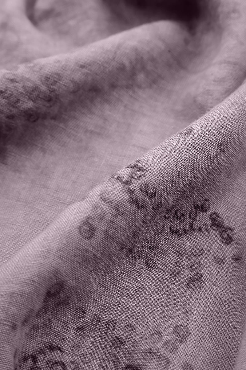 Short Sleeves Lilac Blossom Linen Dress 6
