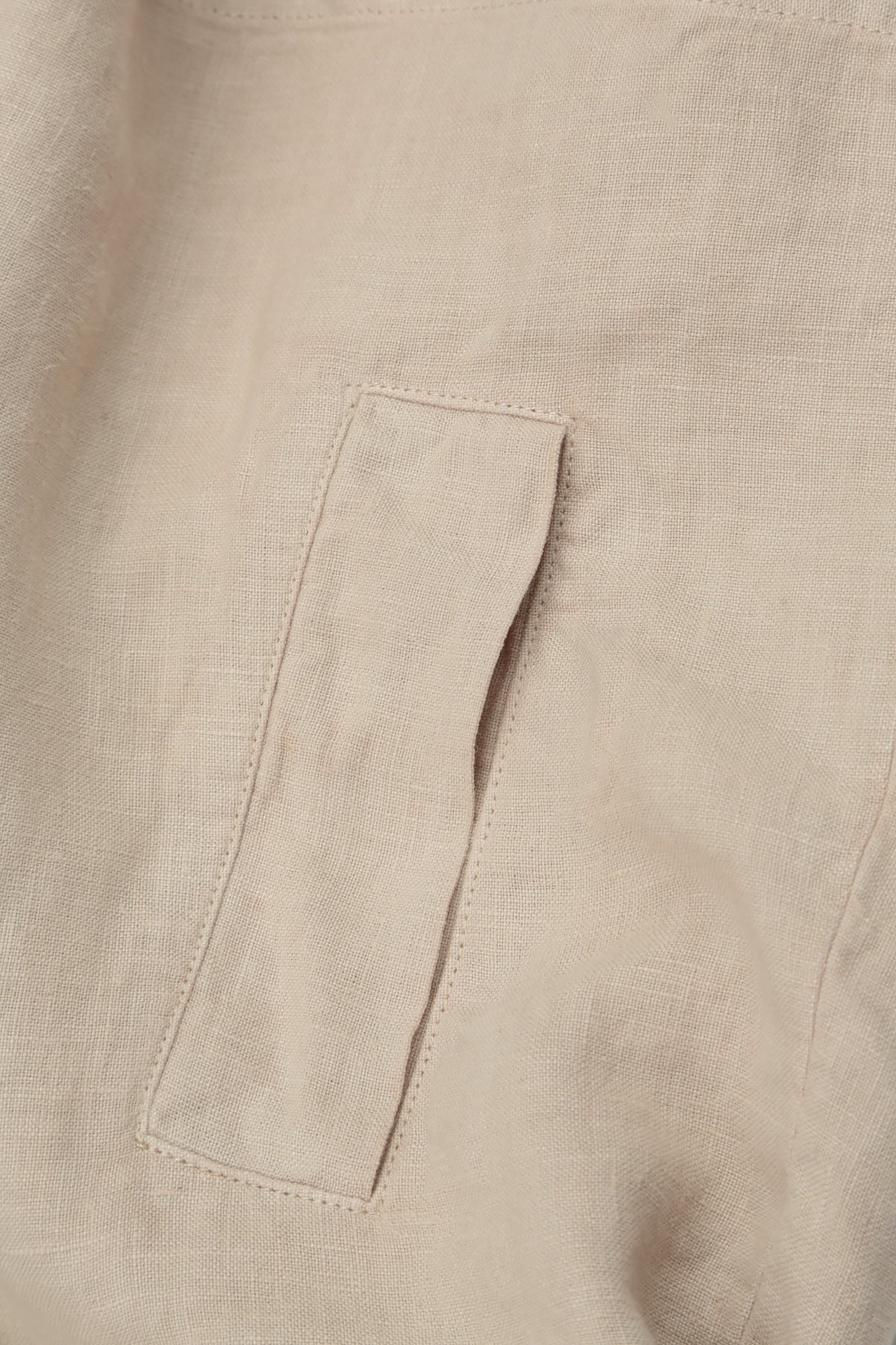 Single Button Beige Linen Blazer Jacket 6