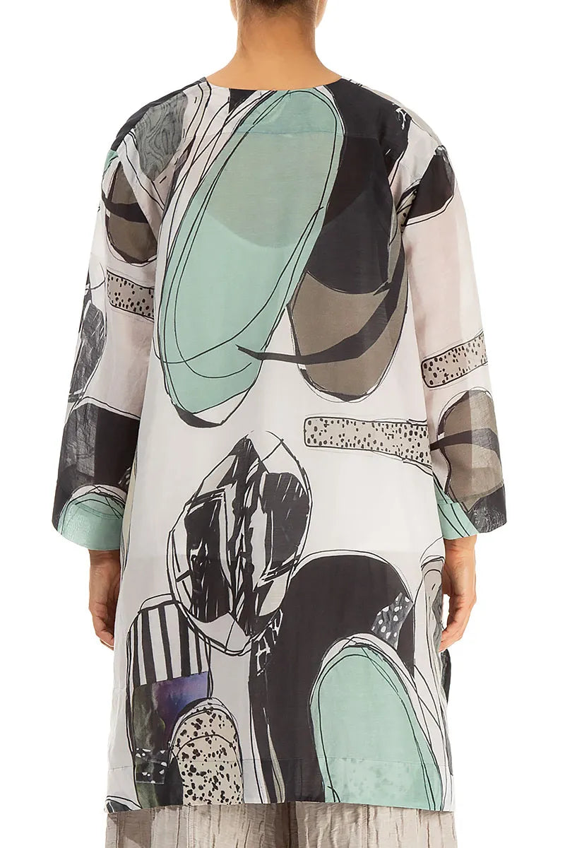 Single Button Tumbled Stone Silk Cotton Jacket 3