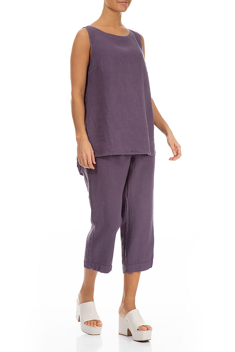 Sleeveless Amethyst Linen Top 4
