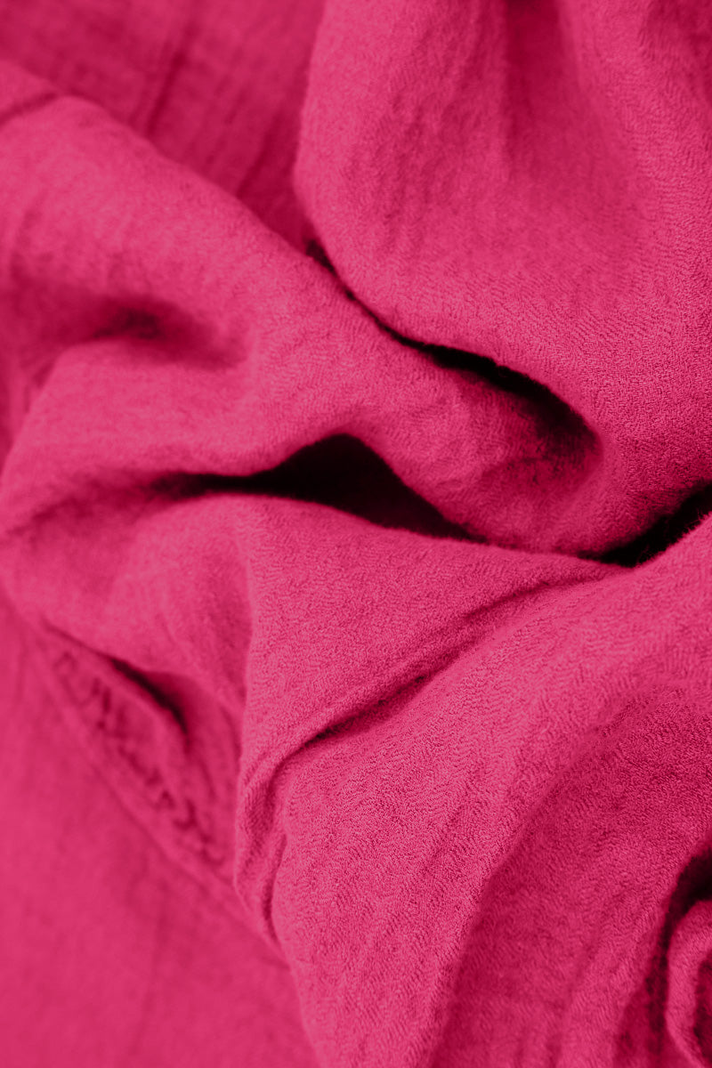 Sleeveless Balloon Fuchsia Crêpe Linen Dress 6