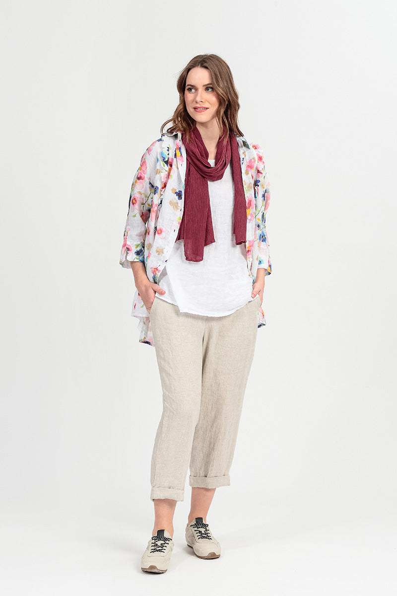 Sleeveless White Linen Top 6