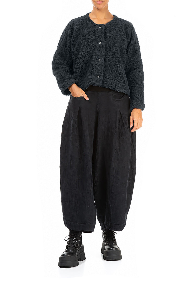Veste teddy en Coton Gris ardoise à boutons-pression