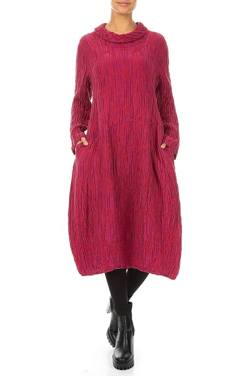 Soft Cowl Ruby Circle Silk Linen Dress 4