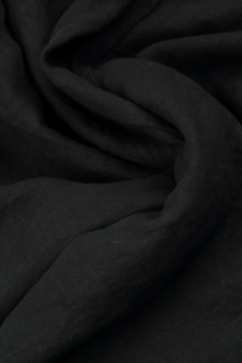 Straight Black Linen Trousers 5