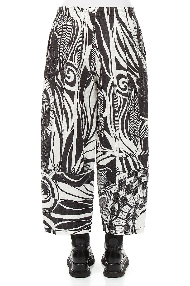 Straight Orbit Checkered Linen Cotton Trousers 2