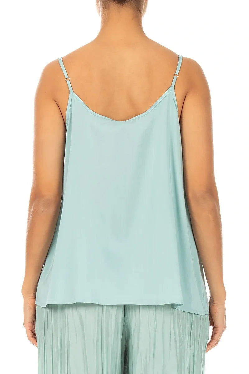 Strappy Mint Silk Bamboo Camisole Top 2