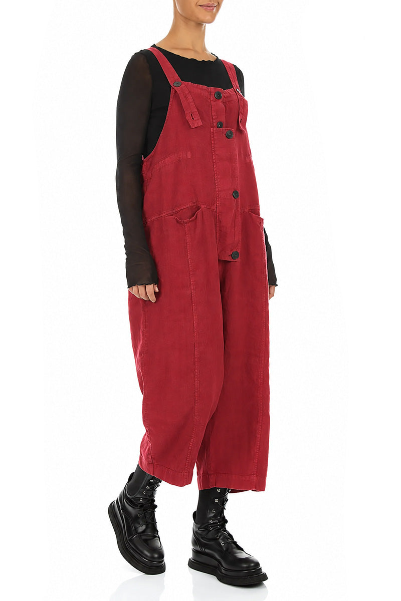Strappy Ruby Linen Jumpsuit 3