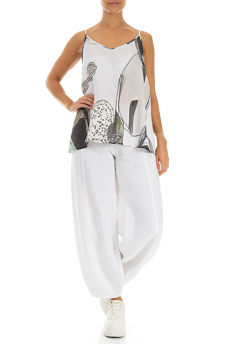 Strappy Tumbled Stone Linen Camisole Top 4