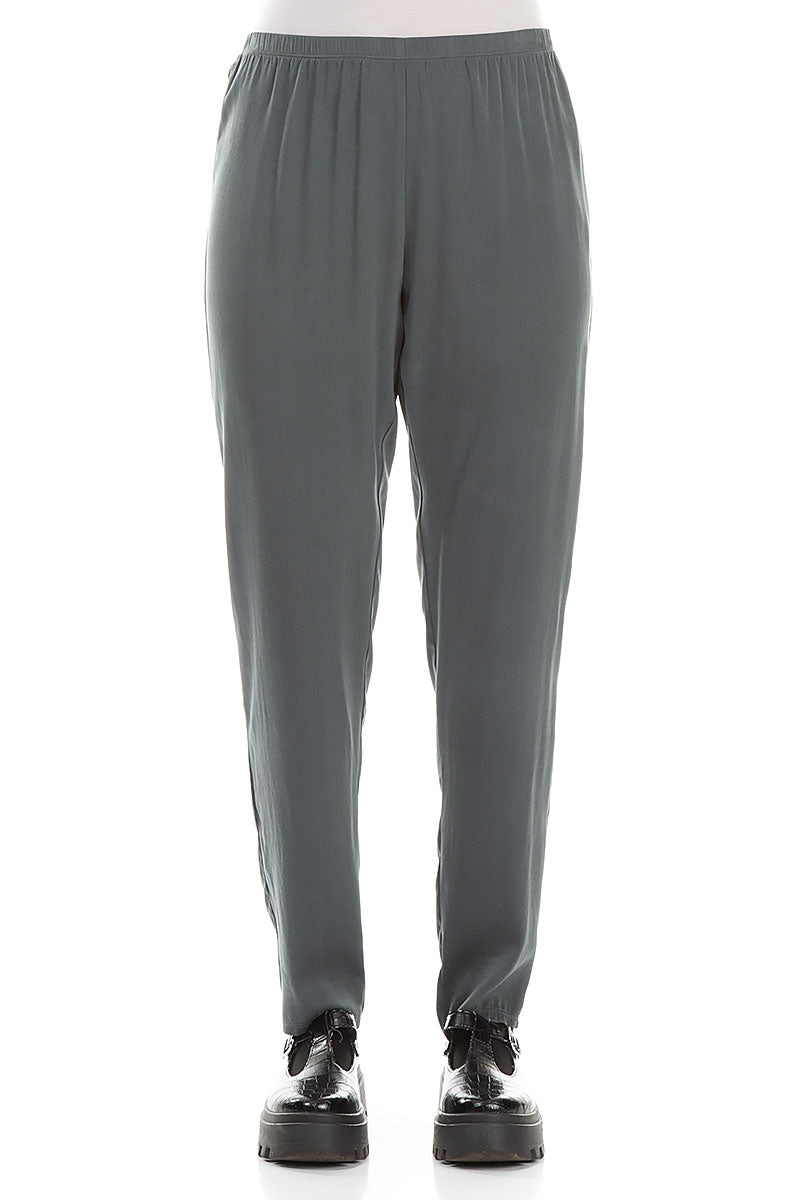 Forest Grey Silk Leggings 1