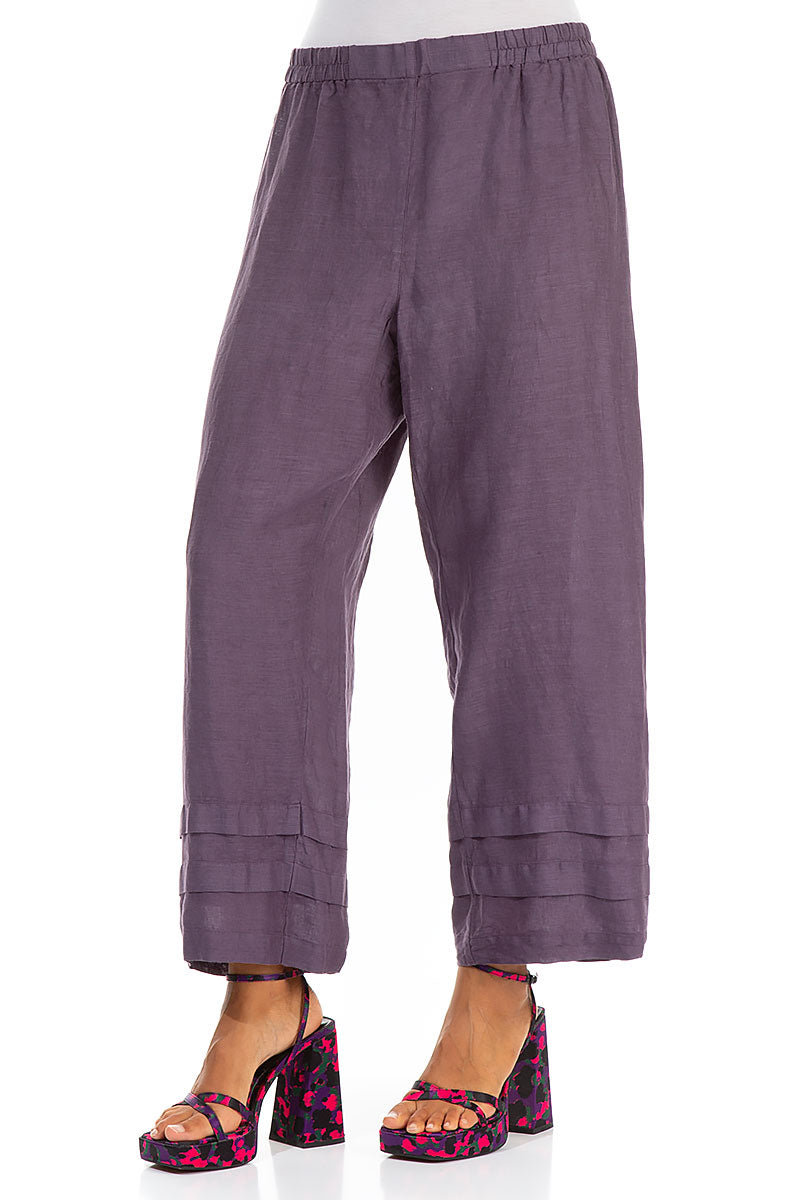 Tuck Ends Amethyst Linen Trousers 3