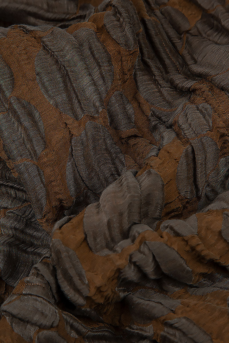 Two Pockets Truffle Brown Circle Silk Linen Tunic 5