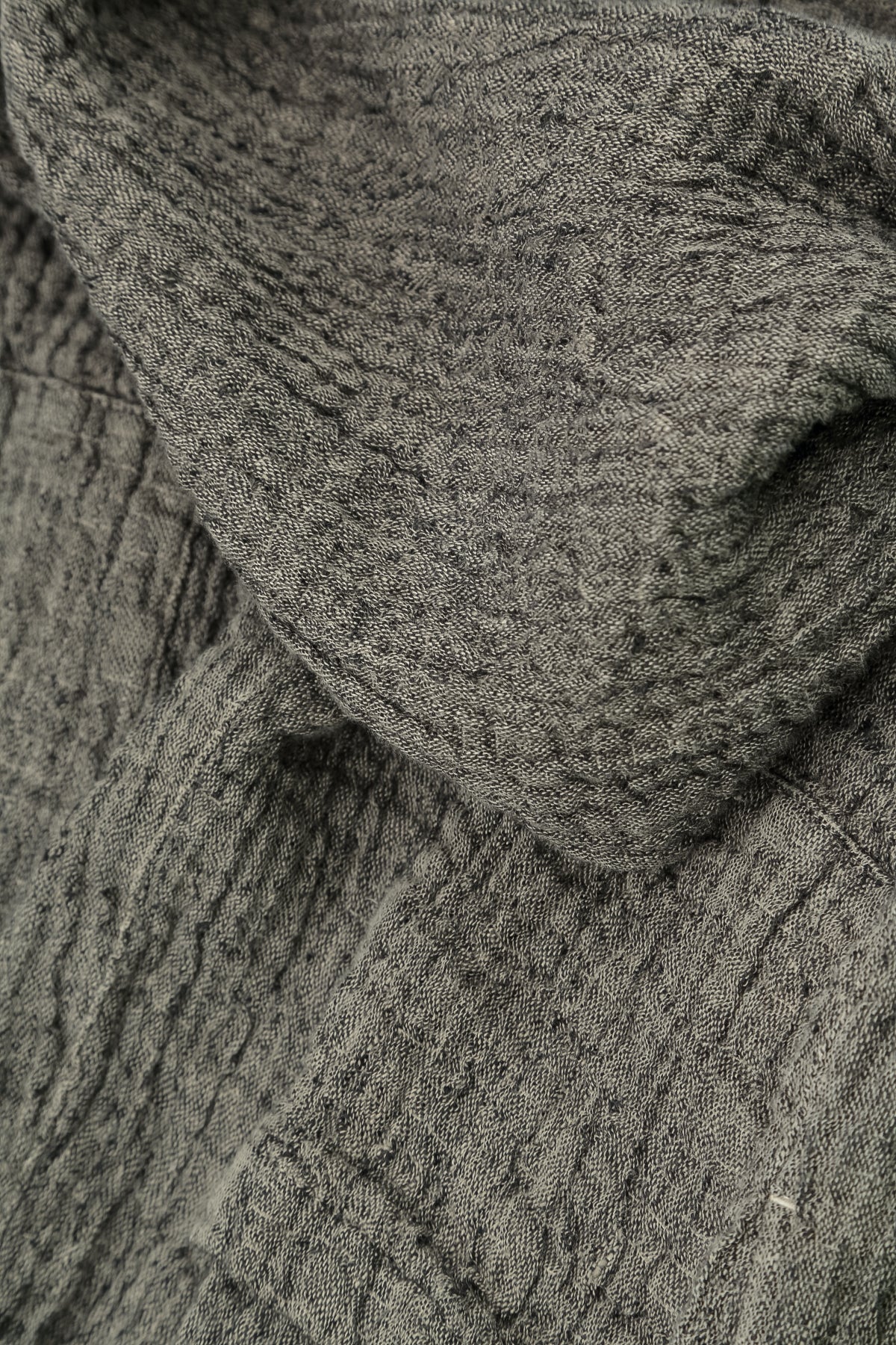 V-Neck Olive Grey Textured Linen Dress 5