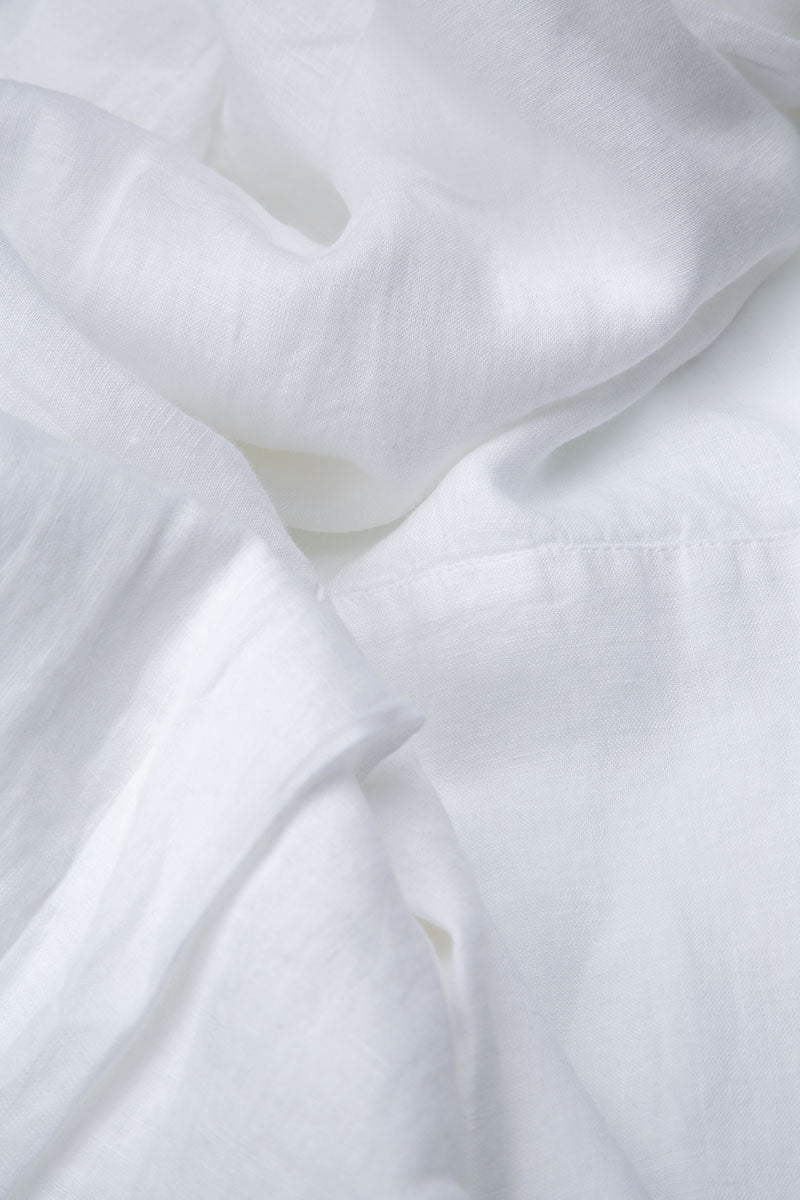Wide Leg Cuffs White Linen Culottes 5