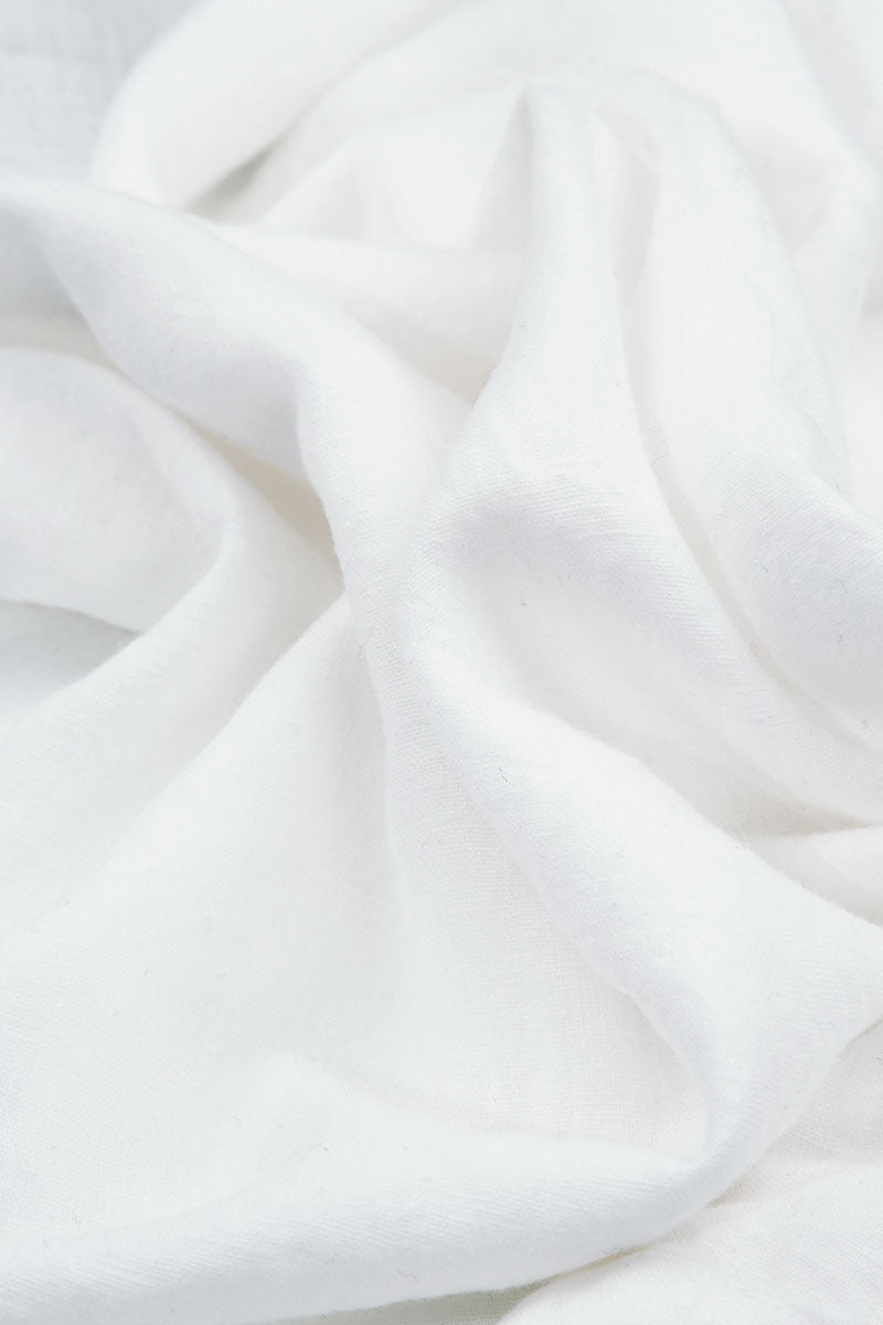 Flared Midi White Linen Dress 5