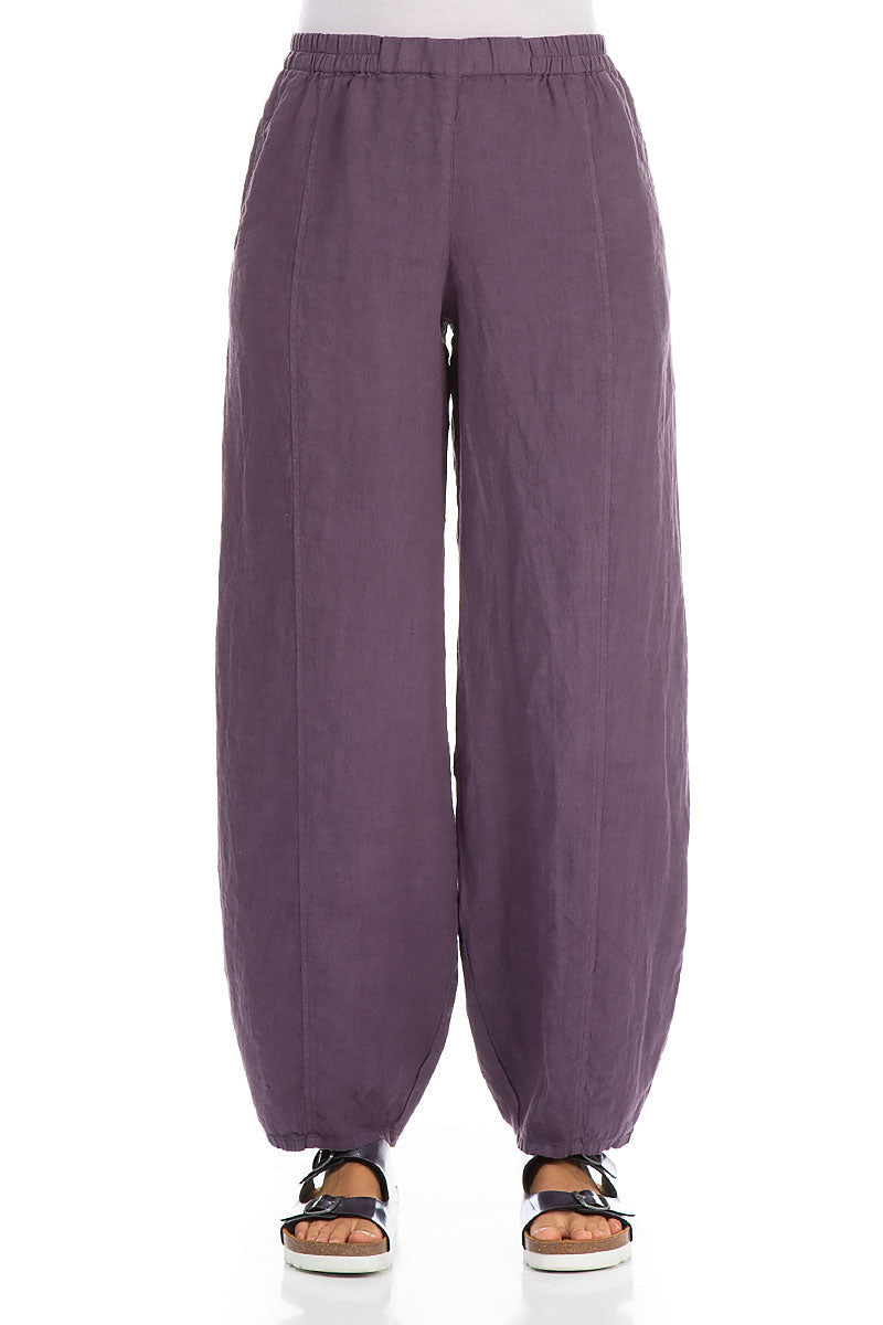 Taper Long Amethyst Linen Trousers 1