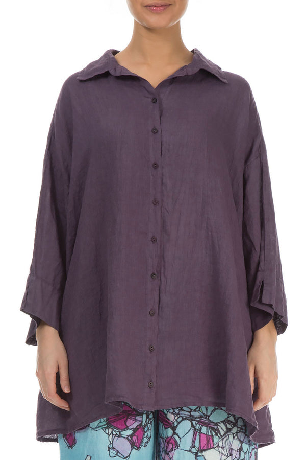 Loose Amethyst Linen Shirt 1