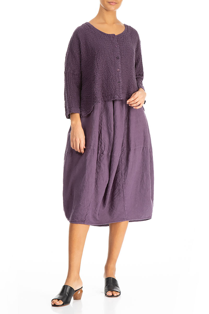 Loose Amethyst Textured Linen Jacket 4
